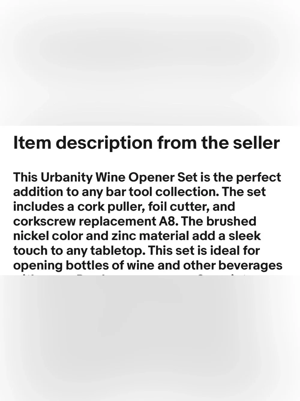 Urbanity Wine Opener Set: Cork Puller Foil Cutter & Corkscrew Replacement A8